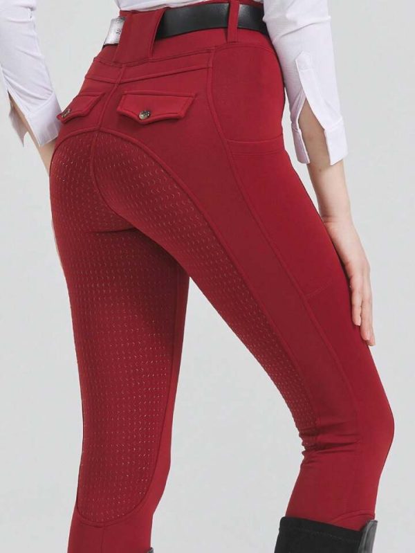 Burgundy Horse Riding Tights