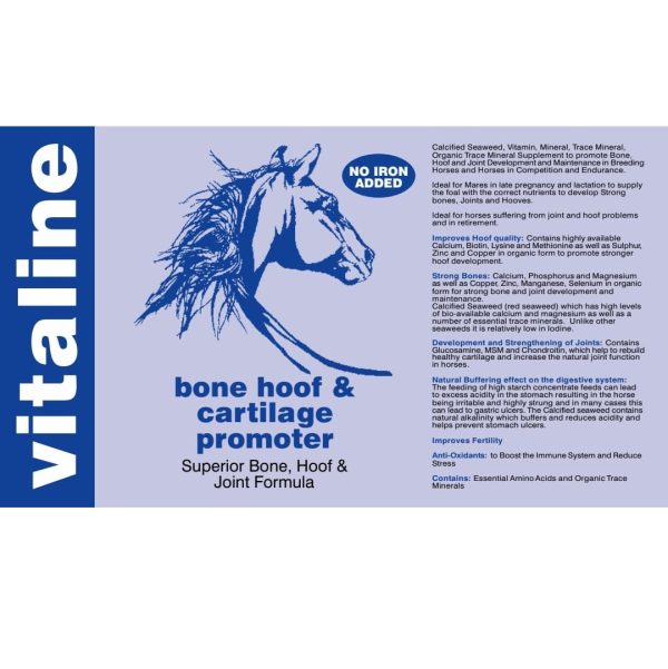 label for Vitaline bone hoof and cartlidge horse supplement